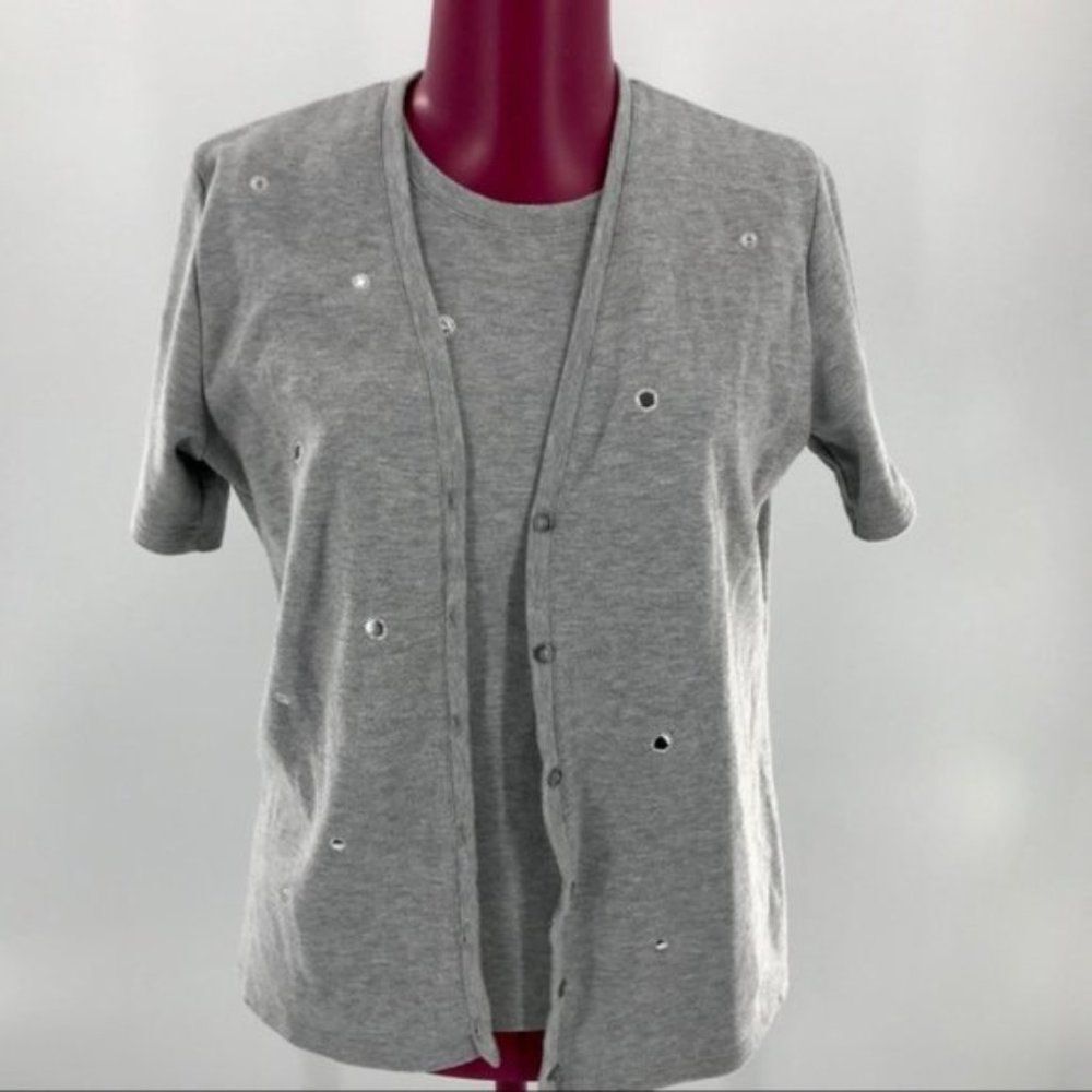 Rafael Sport Embellished Twin Set Sz L